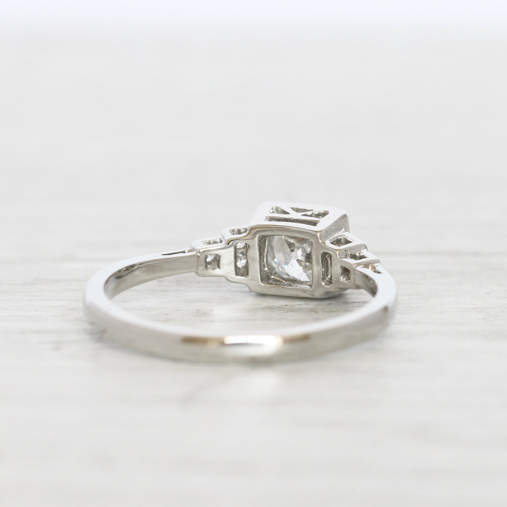 Art Deco Style 0.94 Carat Old European Cut Diamond Solitaire