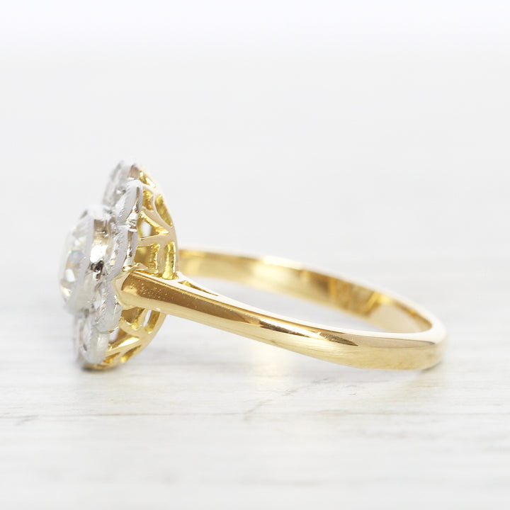 Edwardian Style 1.51 Carat Old European Cut Diamond Cluster