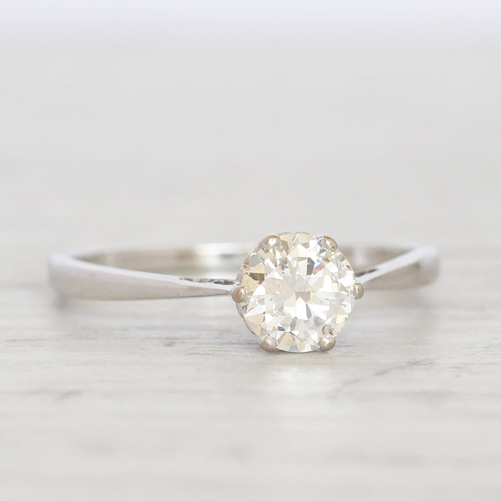Vintage 0.70 Carat Transitional Cut Diamond Solitaire