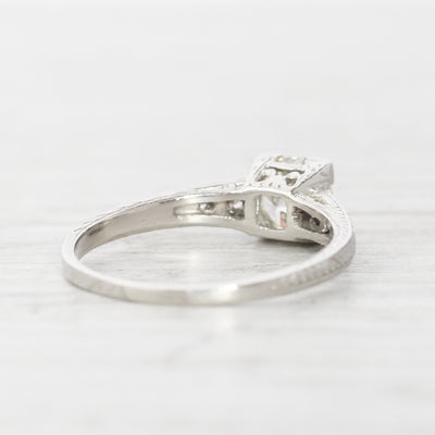 Art Deco 0.70 Carat Brilliant Cut Diamond Engraved Solitaire