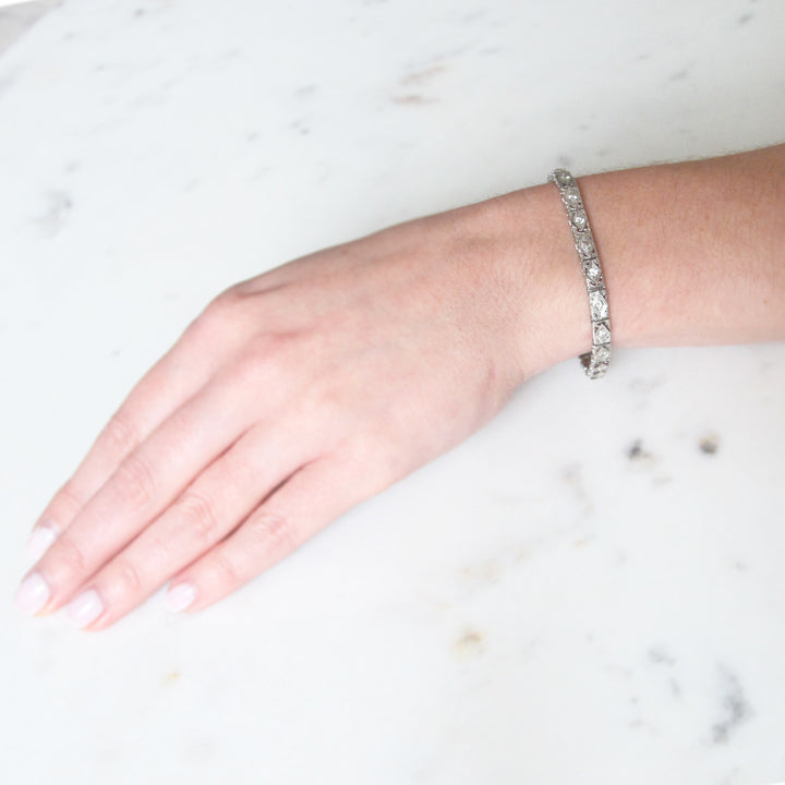 Art Deco 0.51 Carat Old Cut Diamond Filigree Bracelet