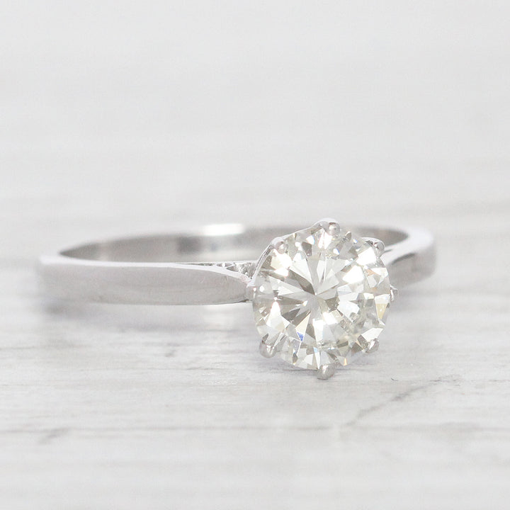 Vintage 1 Carat Brilliant Cut Diamond Solitaire