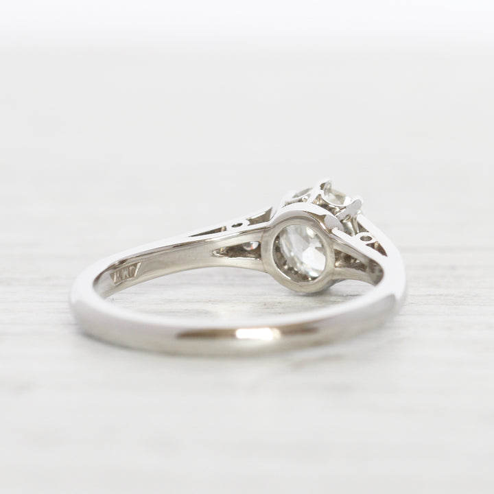 Art Deco Style 0.85 Carat Old European Cut Diamond Solitaire