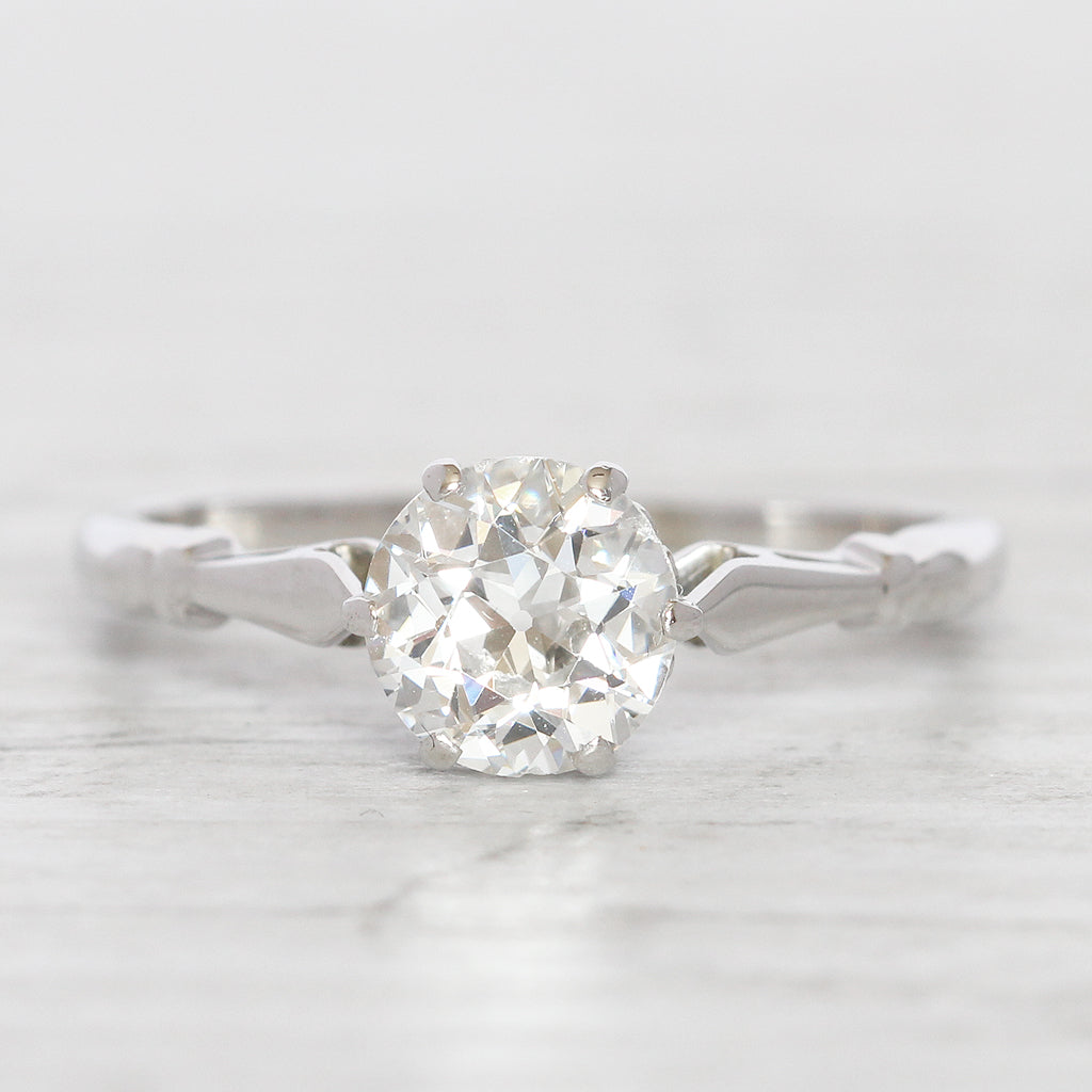 Art Deco 1.02 Carat Old European Cut Diamond Solitaire