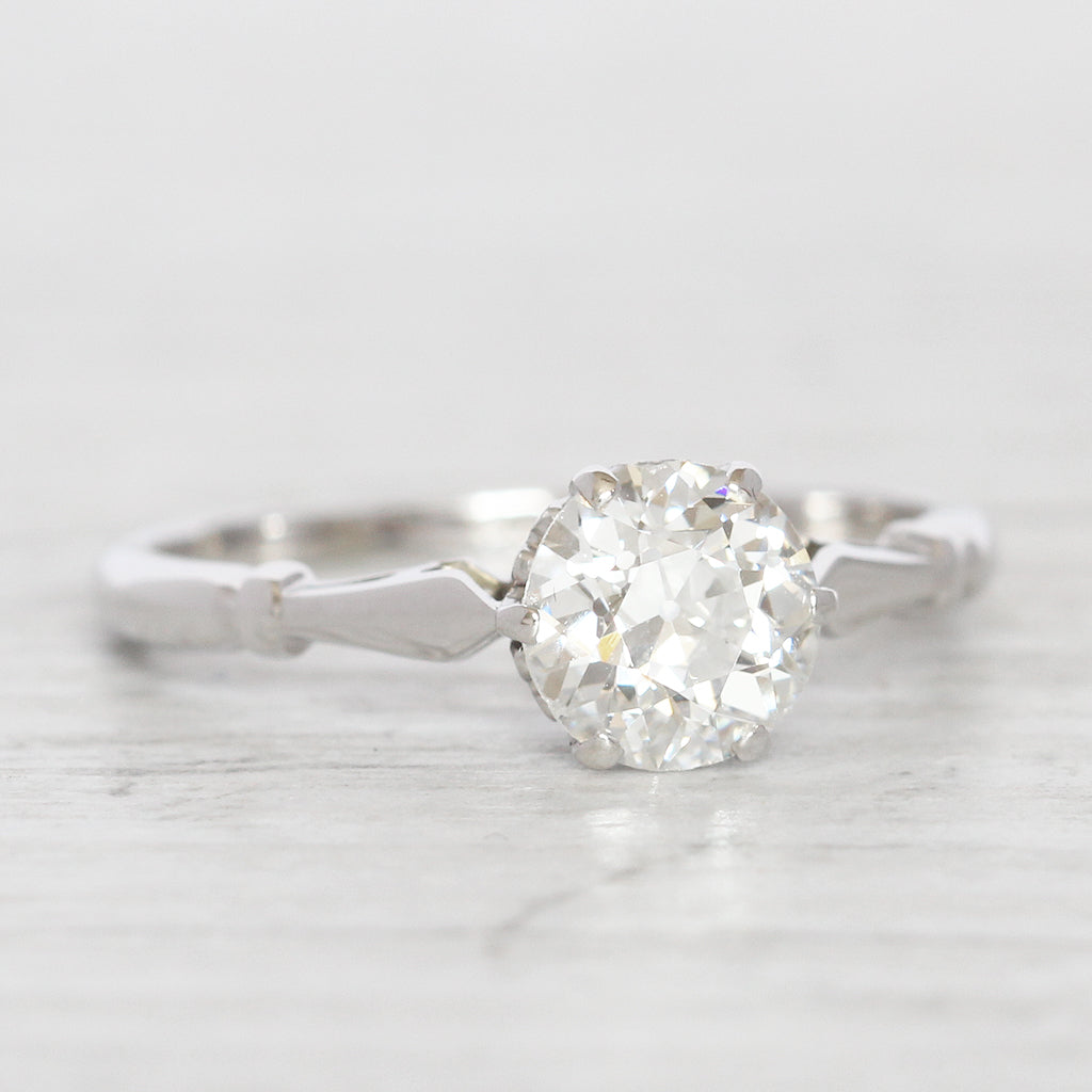 Art Deco 1.02 Carat Old European Cut Diamond Solitaire