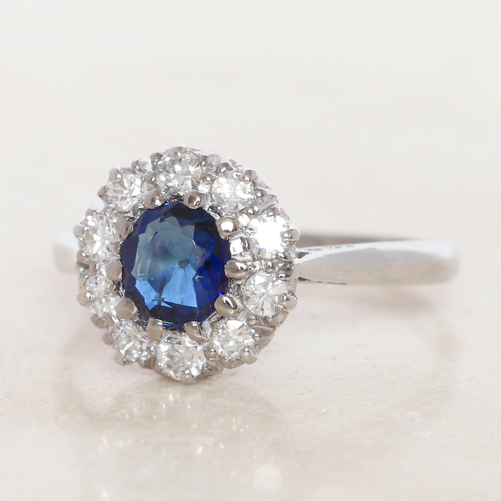 Vintage 0.70 Carat Sapphire and Diamond Coronet Cluster