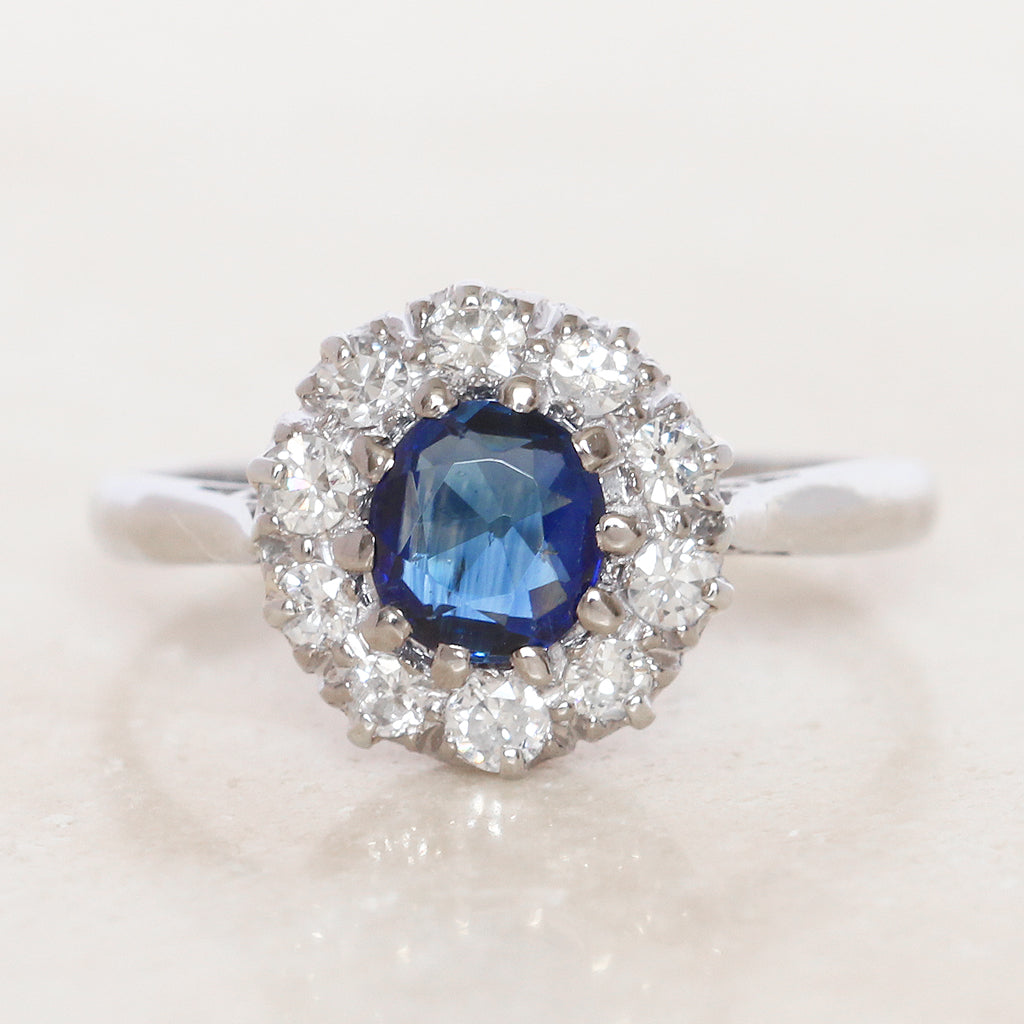 Vintage 0.70 Carat Sapphire and Diamond Coronet Cluster