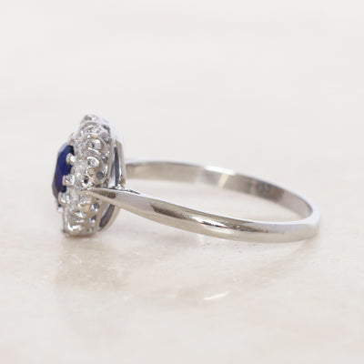 Vintage 0.70 Carat Sapphire and Diamond Coronet Cluster