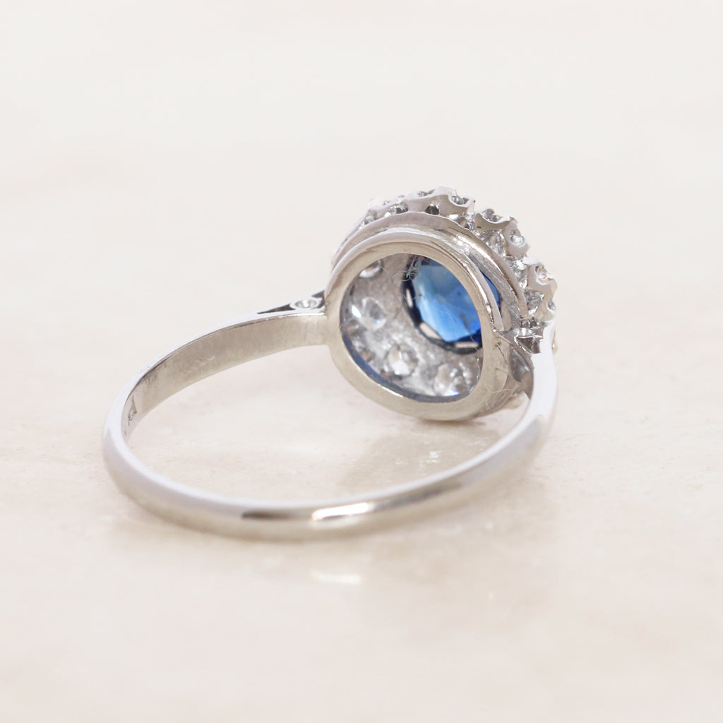 Vintage 0.70 Carat Sapphire and Diamond Coronet Cluster