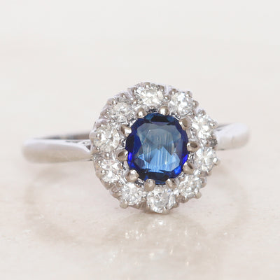 Vintage 0.70 Carat Sapphire and Diamond Coronet Cluster