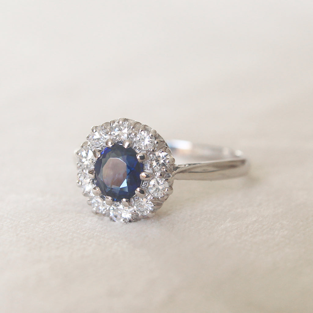 Vintage 0.70 Carat Sapphire and Diamond Coronet Cluster