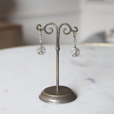 Edwardian Old and Rose Cut Diamond Drop Earrings