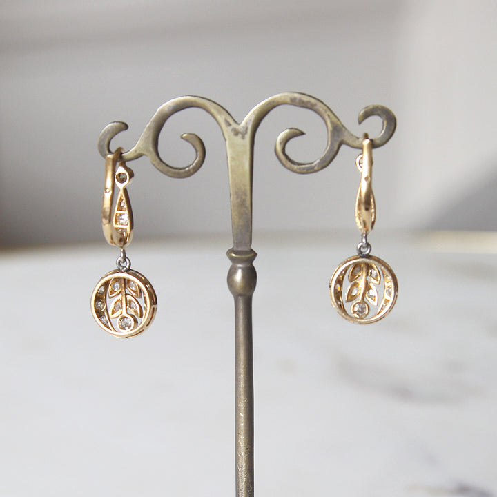 Edwardian Old and Rose Cut Diamond Drop Earrings