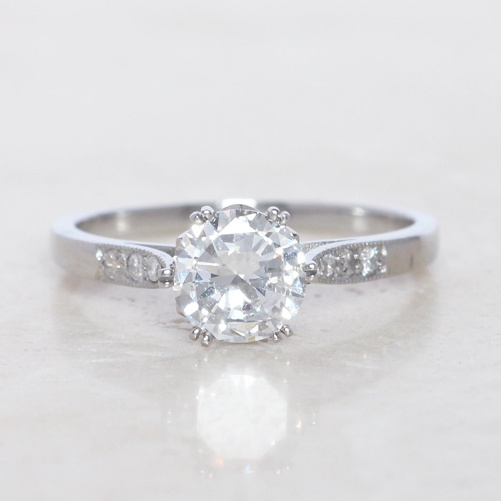 Vintage 1 Carat Brilliant Cut Diamond Solitaire