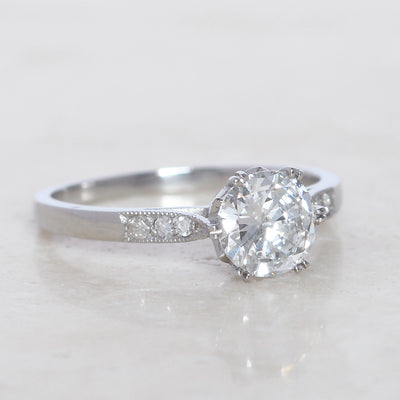 Vintage 1 Carat Brilliant Cut Diamond Solitaire