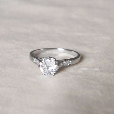 Vintage 1 Carat Brilliant Cut Diamond Solitaire