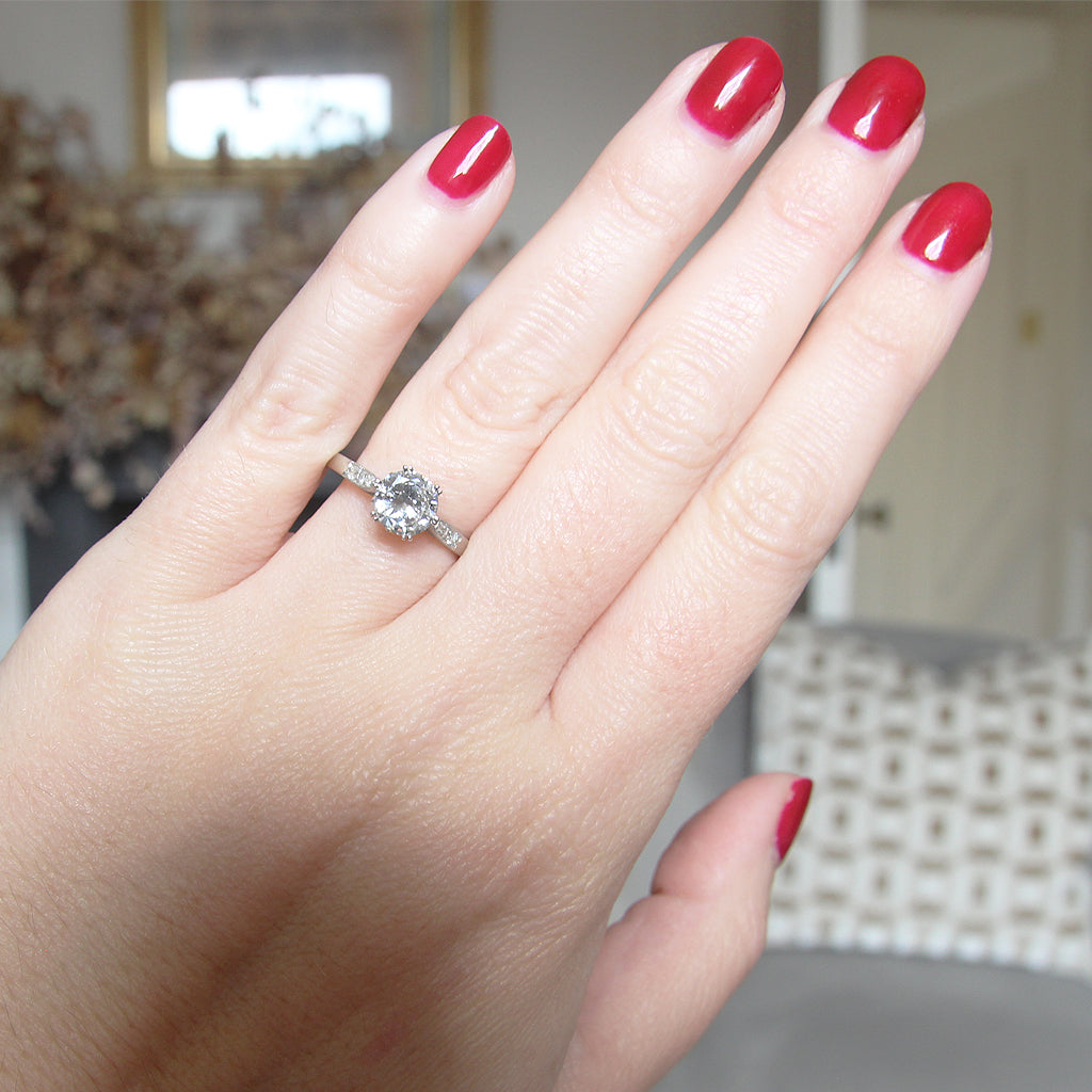 Vintage 1 Carat Brilliant Cut Diamond Solitaire