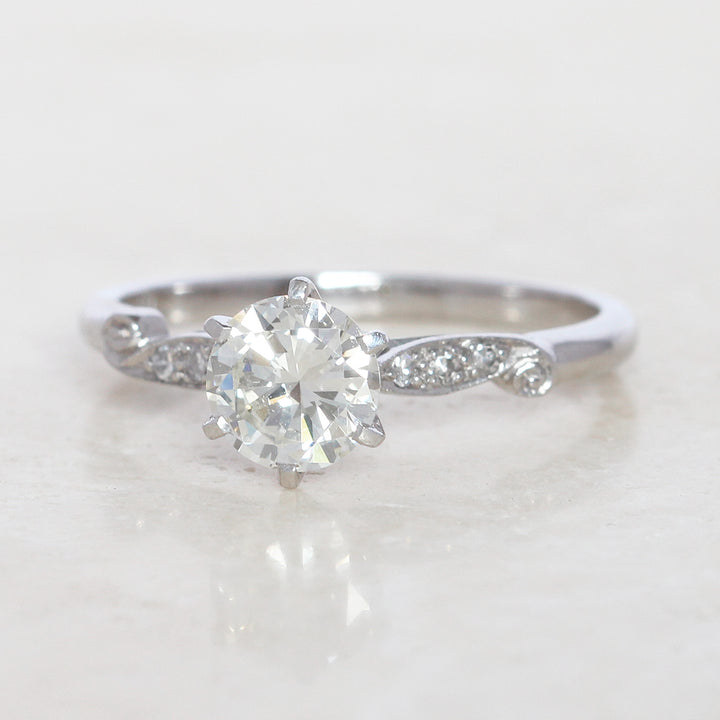Vintage 1 Carat Brilliant Cut Diamond Solitaire