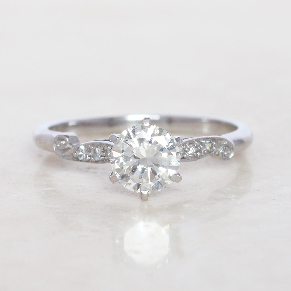 Vintage 1 Carat Brilliant Cut Diamond Solitaire