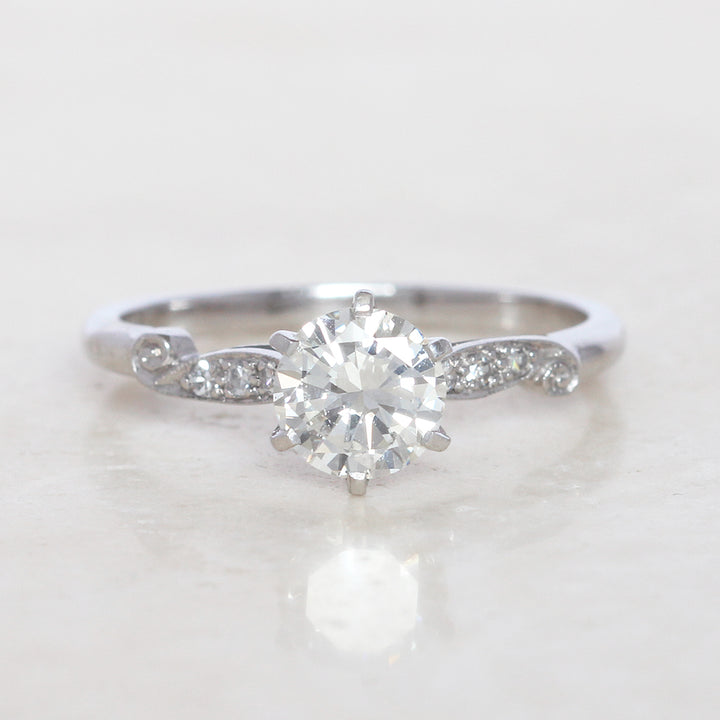 Vintage 1 Carat Brilliant Cut Diamond Solitaire