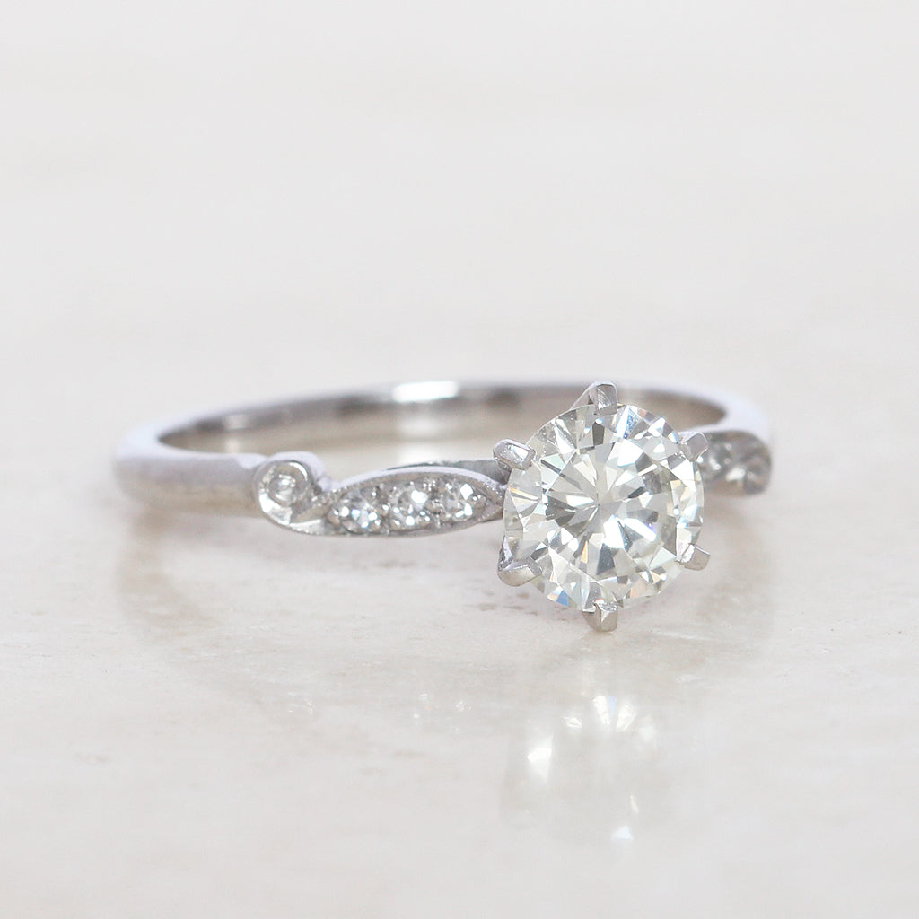 Vintage 1 Carat Brilliant Cut Diamond Solitaire