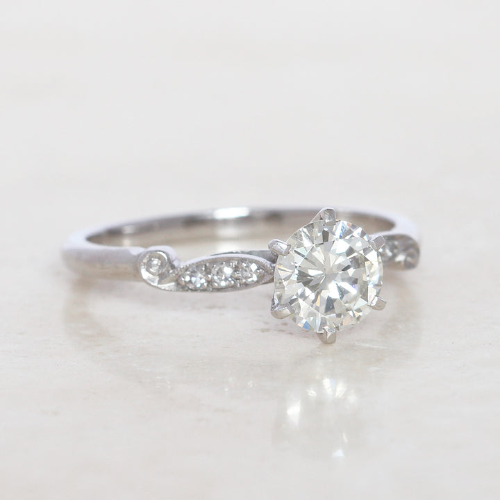 Vintage 1 Carat Brilliant Cut Diamond Solitaire