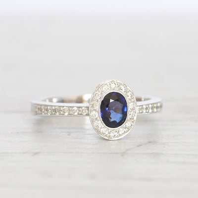 Vintage Style 0.55 Carat Sapphire and Diamond Cluster