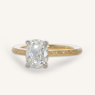 The Georgia X Orange Blossom Engagement Ring - 1.54 Carat Antique Cushion Cut Celeste Diamond®