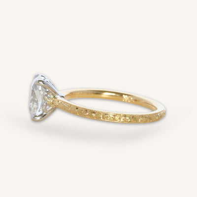 The Georgia X Orange Blossom Engagement Ring - 1.54 Carat Antique Cushion Cut Celeste Diamond®