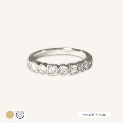 The Clara Diamond Band - Vintage Style Diamond Wedding Band