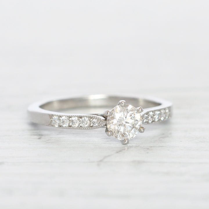 Vintage Style 0.47 Carat Brilliant Cut Diamond Solitaire