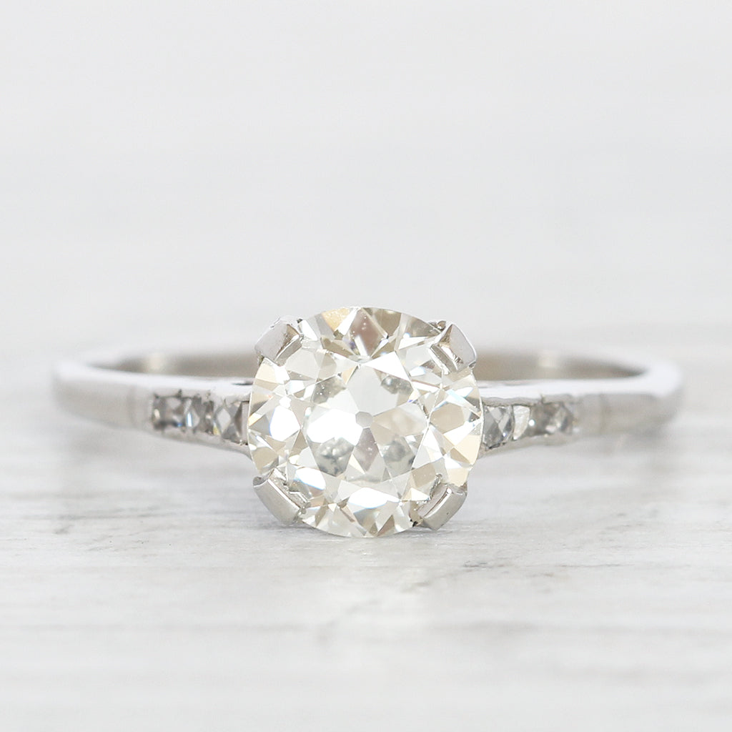 Art Deco 1.23 Carat Old European Cut Diamond Solitaire