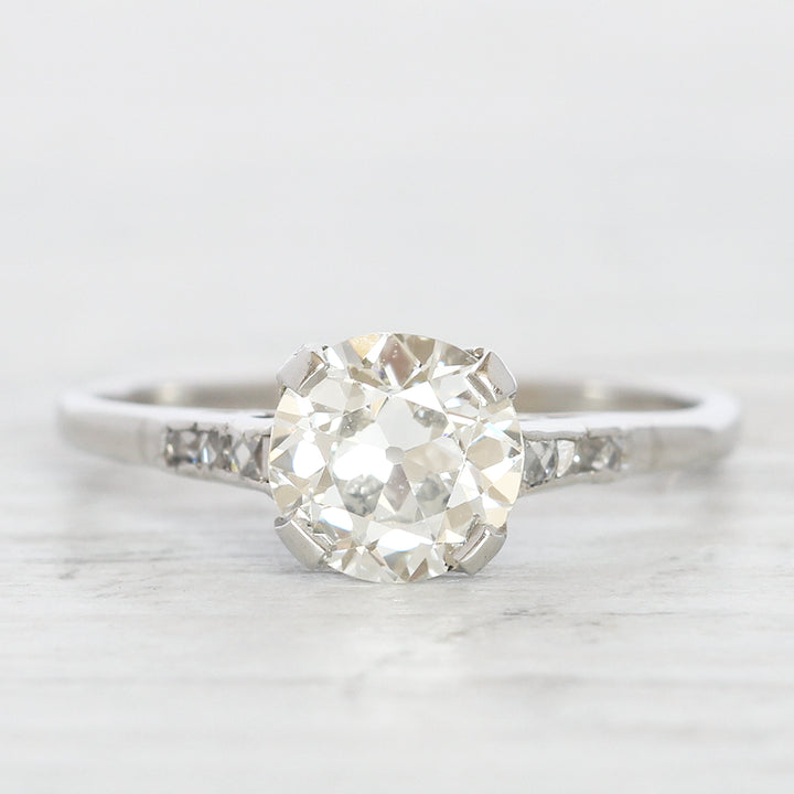 Art Deco 1.23 Carat Old European Cut Diamond Solitaire