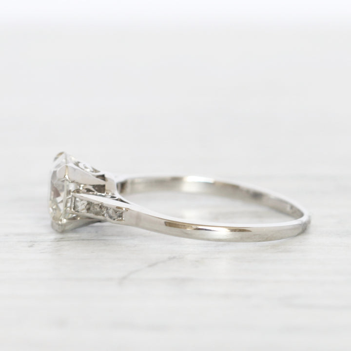 Art Deco 1.23 Carat Old European Cut Diamond Solitaire