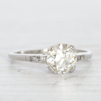 Art Deco 1.23 Carat Old European Cut Diamond Solitaire