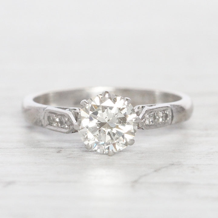 Vintage 1 Carat Brilliant Cut Diamond Solitaire