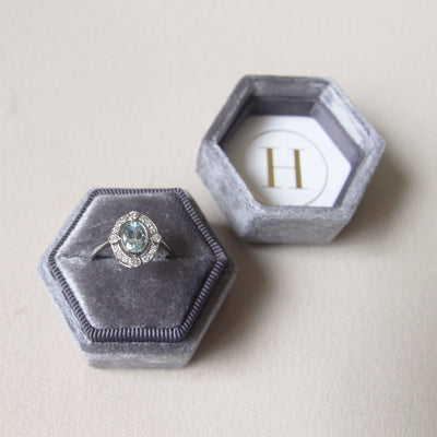 Vintage Style 0.70 Carat Aquamarine and Diamond Cluster