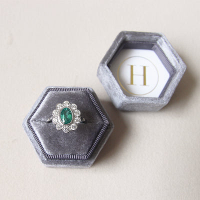 Vintage Style 1.15 Carat Emerald and Diamond Cluster