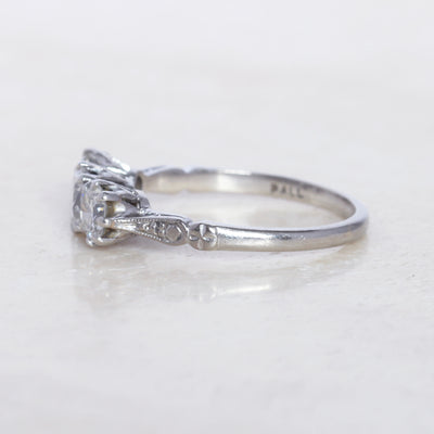 Vintage 1.30 Carat Brilliant Cut Diamond Three Stone