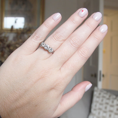 Vintage 1.30 Carat Brilliant Cut Diamond Three Stone