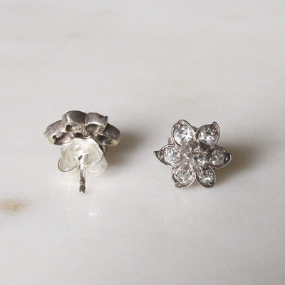 Victorian 0.75 Carat Old Mine Cut Diamond Cluster Stud Earrings