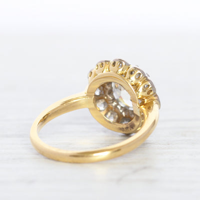 Edwardian 2.40 Carat Old Mine Cut Diamond Cluster