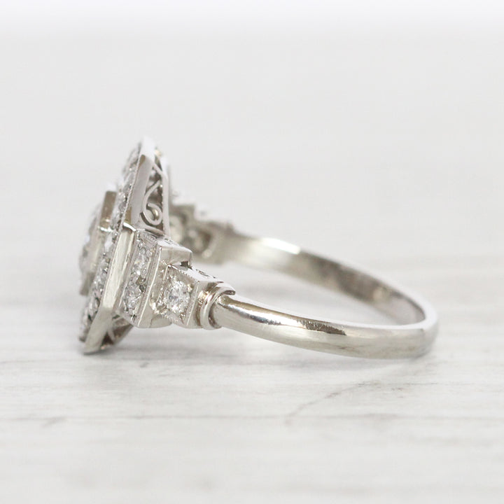 Art Deco Style 1 Carat Brilliant Cut Diamond Octagonal Cluster