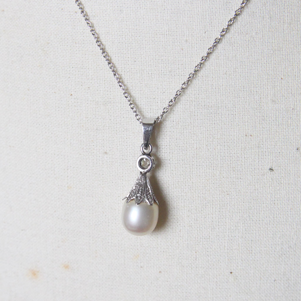 Antique Old Cut Diamond and Pearl Pendant – Holts Jewellery