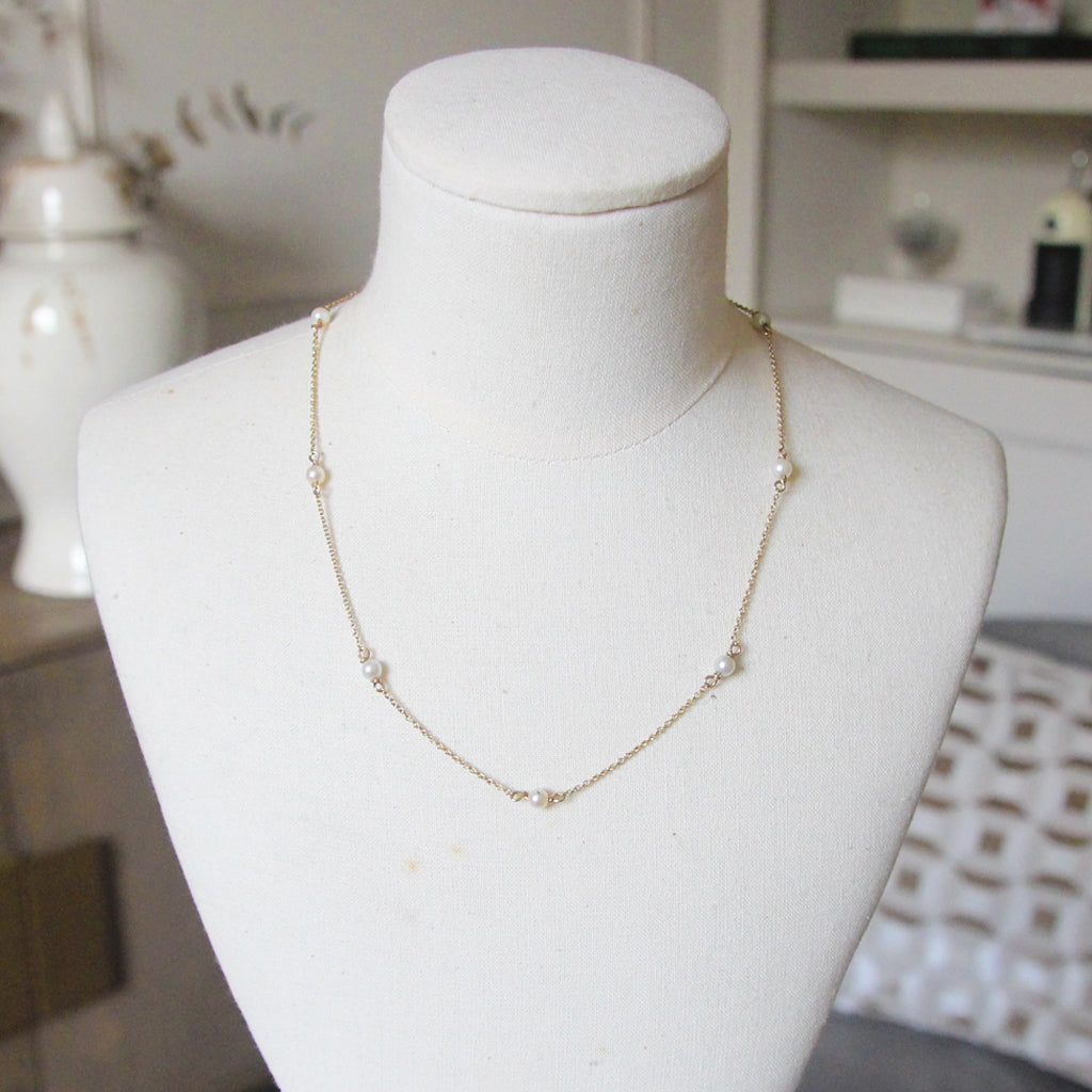 Vintage Pearl Chain Necklace
