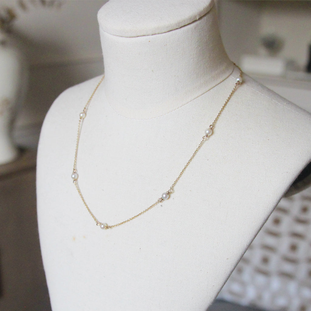 Vintage Pearl Chain Necklace