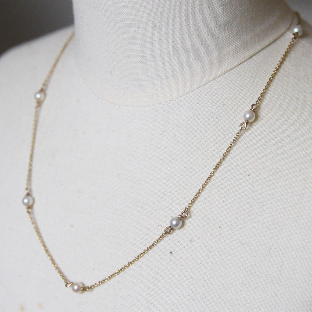 Vintage Pearl Chain Necklace