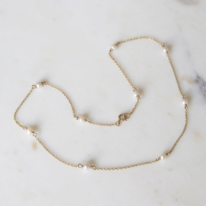 Vintage Pearl Chain Necklace