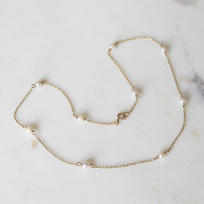 Vintage Pearl Chain Necklace