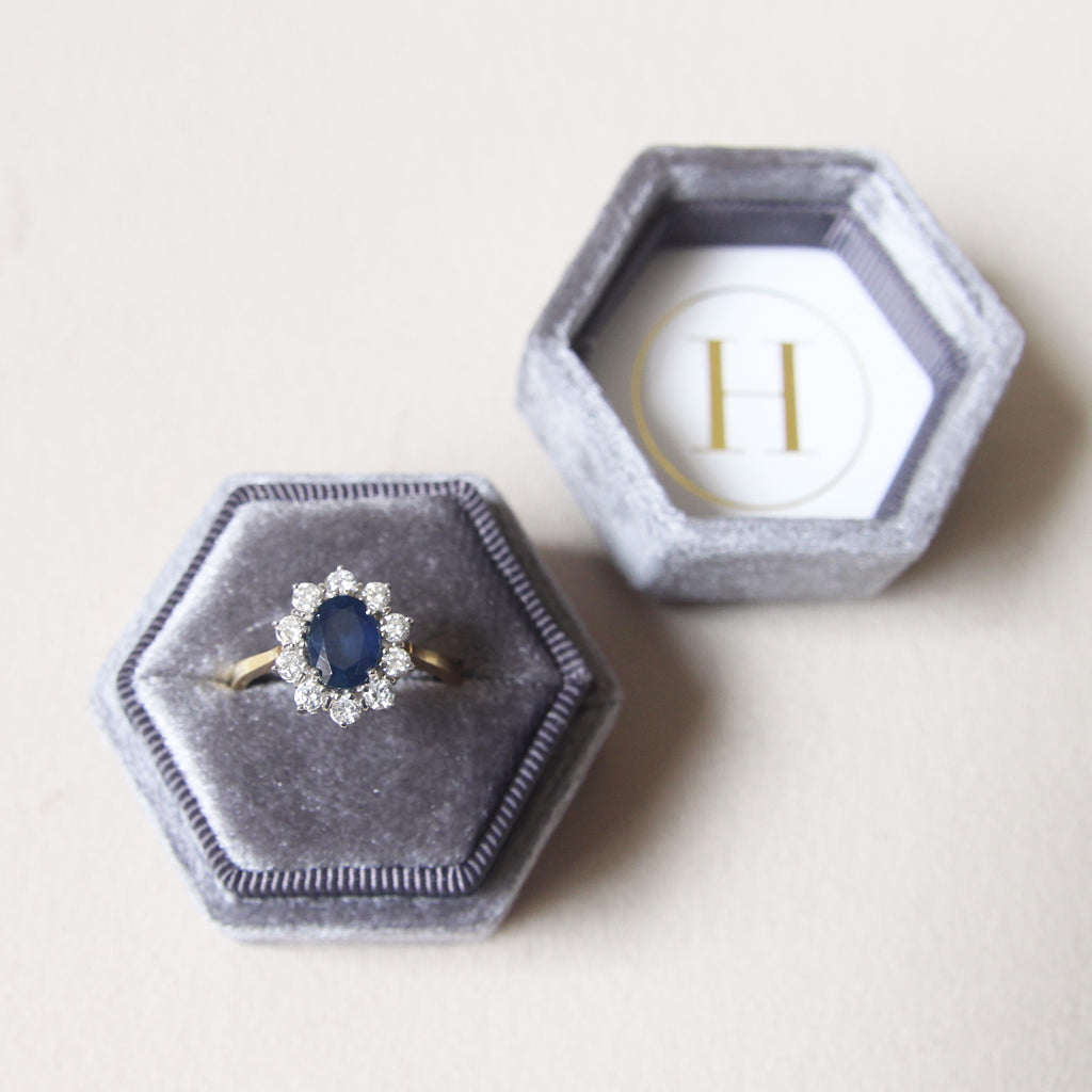 Vintage 1.40 Carat Sapphire and Diamond Cluster